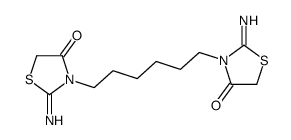 2-imino-3-[6-(2-imino-4-oxo-1,3-thiazolidin-3-yl)hexyl]-1,3-thiazolidin-4-one Structure