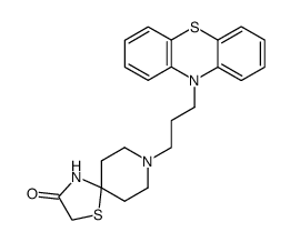 8-(3-Phenothiazin-10-yl-propyl)-1-thia-4,8-diaza-spiro[4.5]decan-3-one结构式