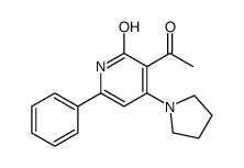 3-acetyl-6-phenyl-4-pyrrolidin-1-yl-1H-pyridin-2-one结构式