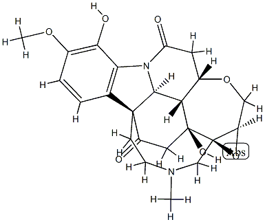 21α,22α-Epoxy-21,22-dihydro-4,14-dihydroxy-3-methoxy-19-methyl-16,19-secostrychnidine-10,16-dione结构式