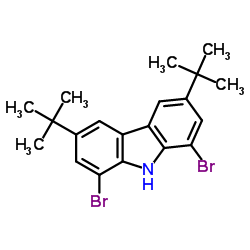 1,8-二溴-3,6-二叔丁基-9H-咔唑结构式