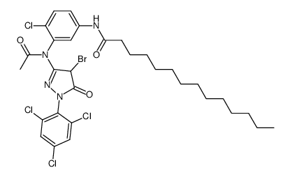 4-Bromo-1-(2,4,6-trichlorophenyl)-3-[N-(2-chloro-5-tetradecanoylaminophenyl)acetylamino]-2-pyrazolin-5-one picture