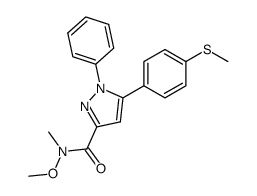 N-methoxy-N-methyl(5-(4-methylthiophenyl)-1-phenylpyrazol-3-yl)carboxamide Structure
