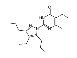 5-ethyl-2-(4-ethyl-3,5-dipropyl-pyrazol-1-yl)-6-methyl-3H-pyrimidin-4-one结构式