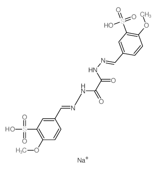 Ethanedioic acid,1,2-bis[2-[(4-methoxy-3-sulfophenyl)methylene]hydrazide], sodium salt (1:2)结构式