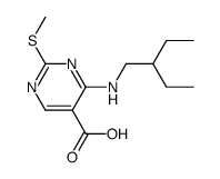4-[(2-ethylbutyl)amino]-2-(methylthio)pyrimidine-5-carboxylic acid结构式