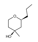 2H-Pyran-4-ol, tetrahydro-4-methyl-2-propyl-, (2S,4S)- (9CI)结构式