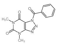 7-benzoyl-2,4-dimethyl-2,4,7,8,9-pentazabicyclo[4.3.0]nona-8,10-diene-3,5-dione structure