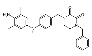 2,3-Piperazinedione, 1-(p-((5-amino-4,6-dimethyl-2-pyridyl)amino)benzy l)-4-benzyl-结构式