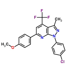 1-(4-Chlorophenyl)-6-(4-methoxyphenyl)-3-methyl-4-(trifluoromethyl)-1H-pyrazolo[3,4-b]pyridine Structure