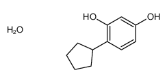 4-cyclopentylbenzene-1,3-diol,hydrate Structure