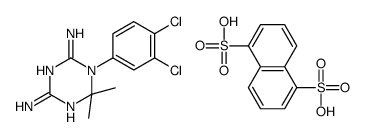 1-(3,4-dichlorophenyl)-6,6-dimethyl-1,3,5-triazine-2,4-diamine,naphthalene-1,5-disulfonic acid Structure