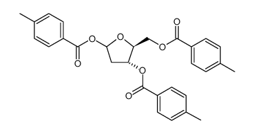 L-erythro-Pentofuranose, 2-deoxy-, tris(4-methylbenzoate)结构式