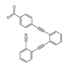 2-[2-[2-[2-(4-nitrophenyl)ethynyl]phenyl]ethynyl]benzonitrile Structure