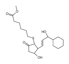 Hexanoic acid, 6-((2-(3-cyclohexyl-3-hydroxy-1-propenyl)-3-hydroxy-5-o xocyclopentyl)thio)-, methyl ester, (1R-(1alpha,2beta(1E,3S*),3alpha))- structure