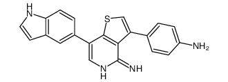 3-(4-aminophenyl)-7-(1H-indol-5-yl)thieno[3,2-c]pyridin-4-amine Structure