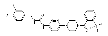 1-(3,4-dichlorobenzyl)-3-{6-[4-(2-trifluoromethylbenzoyl)piperazin-1-yl]-pyridazin-3-yl}urea结构式
