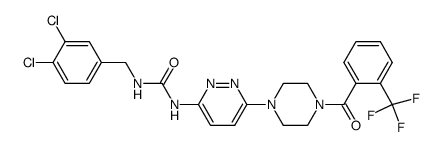 1-(3,4-dichlorobenzyl)-3-{6-[4-(2-trifluoromethylbenzoyl)piperazin-1-yl]-pyridazin-3-yl}urea Structure