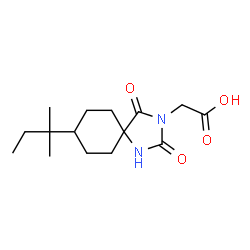 [8-(1,1-dimethylpropyl)-2,4-dioxo-1,3-diazaspiro[4.5]dec-3-yl]acetic acid structure