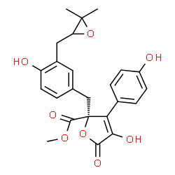 2,5-Dihydro-2-[3-(3,3-dimethyloxiranylmethyl)-4-hydroxybenzyl]-4-hydroxy-3-(4-hydroxyphenyl)-5-oxofuran-2-carboxylic acid methyl ester picture