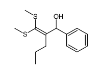 2-(Bis-methylsulfanyl-methylene)-1-phenyl-pentan-1-ol结构式