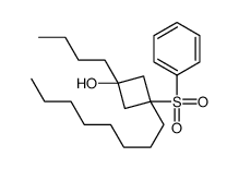 3-(benzenesulfonyl)-1-butyl-3-octylcyclobutan-1-ol Structure