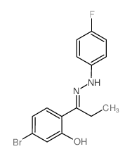 5-BROMO-2-[1-[(4-FLUOROPHENYL)HYDRAZONO]PROPYL]PHENOL Structure