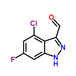 4-Chloro-6-fluoro-1H-indazole-3-carbaldehyde结构式