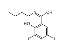 2-hydroxy-3,5-diiodo-N-pentylbenzamide结构式