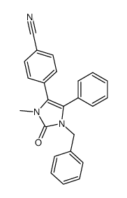 4-(1-Benzyl-3-methyl-2-oxo-5-phenyl-2,3-dihydro-1H-imidazol-4-yl)-benzonitrile结构式