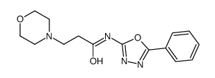 3-morpholin-4-yl-N-(5-phenyl-1,3,4-oxadiazol-2-yl)propanamide结构式