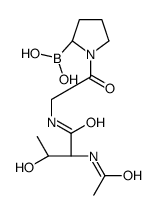 [1-[2-[[(2S,3R)-2-acetamido-3-hydroxybutanoyl]amino]acetyl]pyrrolidin-2-yl]boronic acid Structure