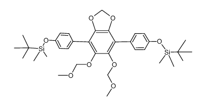 5,6-bis(methoxymethoxy)-4,7-bis-(p-(t-butyldimethylsilyloxy)phenyl)-benzo[1,3]dioxole Structure