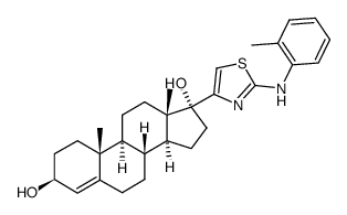 17-[2-(2-methyl-anilino)-thiazol-4-yl]-androst-4-ene-3β,17α-diol Structure