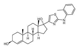 17-[2-(2-methyl-anilino)-thiazol-4-yl]-androst-4-ene-3β,17α-diol结构式