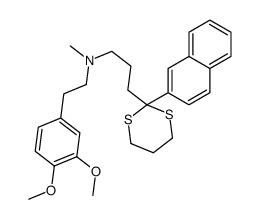 N-[2-(3,4-dimethoxyphenyl)ethyl]-N-methyl-3-(2-naphthalen-2-yl-1,3-dithian-2-yl)propan-1-amine结构式