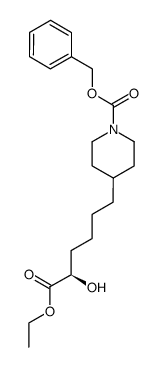 ethyl (2R)-6-(1-benzyloxycarbonyl-4-piperidyl)-2-hydroxyhexanoate结构式