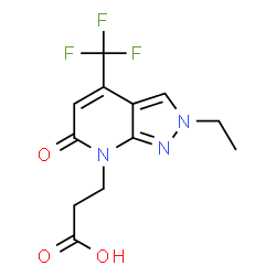 3-[2-Ethyl-6-oxo-4-(trifluoromethyl)-2,6-dihydro-7H-pyrazolo[3,4-b]pyridin-7-yl]propanoic acid结构式