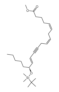 (S,5Z,8Z,13E)-methyl 15-((tert-butyldimethylsilyl)oxy)icosa-5,8,13-trien-11-ynoate Structure