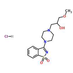 1-[4-(1,1-Dioxido-1,2-benzothiazol-3-yl)-1-piperazinyl]-3-methoxy-2-propanol hydrochloride (1:1) Structure