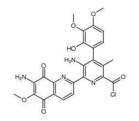 5-amino-6-(7-amino-6-methoxy-5,8-dioxo-5,8-dihydroquinolin-2-yl)-4-(2-hydroxy-3,4-dimethoxyphenyl)-3-methylpicolinoyl chloride结构式