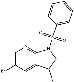 1H-Pyrrolo[2,3-b]pyridine, 5-broMo-2,3-dihydro-3-Methyl-1-(phenylsulfonyl)-结构式