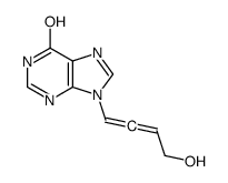 9-(4-hydroxybuta-1,2-dienyl)-3H-purin-6-one结构式