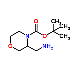 (S)-3-(氨基甲基)吗啉-4-羧酸叔丁酯结构式