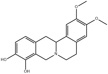 6H-Dibenzo[a,g]quinolizine-9,10-diol, 5,8,13,13a-tetrahydro-2,3-dimethoxy- Structure