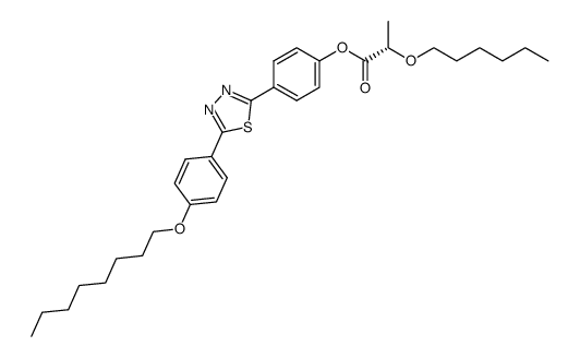 (S)-2-Hexyloxy-propionic acid 4-[5-(4-octyloxy-phenyl)-[1,3,4]thiadiazol-2-yl]-phenyl ester结构式