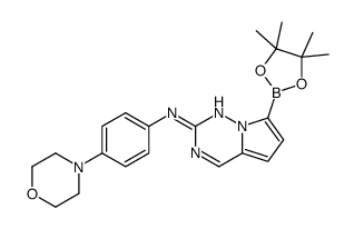 N-(4-morpholin-4-ylphenyl)-7-(4,4,5,5-tetramethyl-1,3,2-dioxaborolan-2-yl)pyrrolo[2,1-f][1,2,4]triazin-2-amine Structure