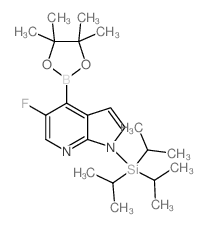 5-氟-4-(4,4,5,5-四甲基-1,3,2-二氧杂硼硼烷-2- 基)-1-(三异丙基甲硅烷基)-1H-吡咯并[2,3-b] 吡啶结构式