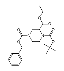 4-benzyl 1-(tert-butyl) 2-ethyl piperazine-1,2,4-tricarboxylate结构式