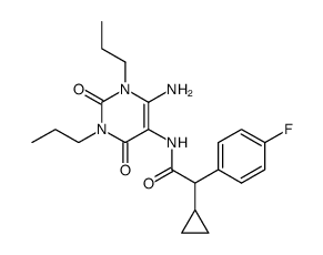 Benzeneacetamide,N-(6-amino-1,2,3,4-tetrahydro-2,4-dioxo-1,3-dipropyl-5-pyrimidinyl)--alpha--cyclopropyl-4-fluoro- Structure